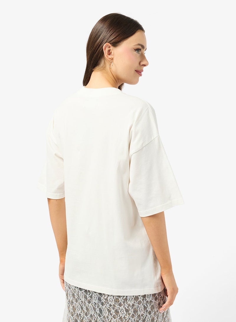 جينجر تيشيرت قطني أوفر سايز بجرافيك - Image 2